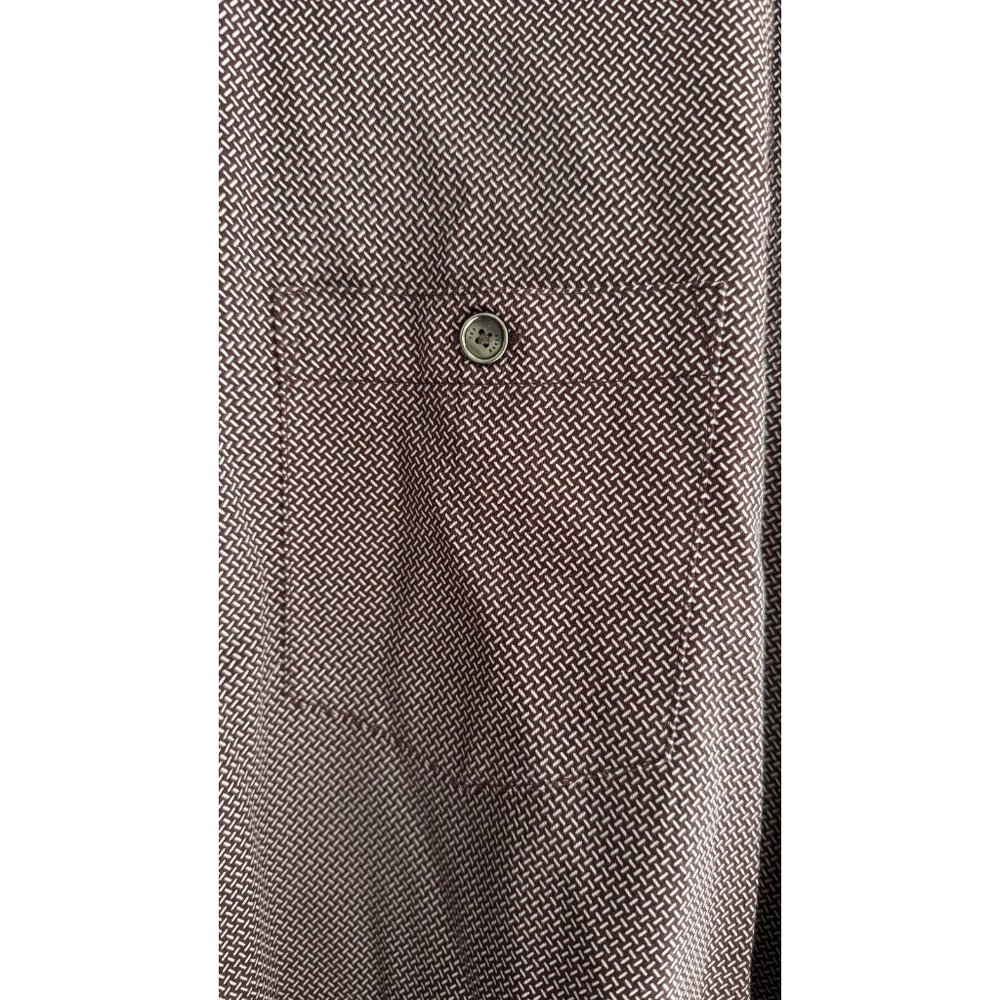 Ted Baker London Cotton‎ Stretch Men Dress Button Down Size 6 Burgundy Geo Print - Picture 3 of 6
